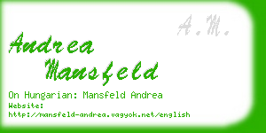 andrea mansfeld business card